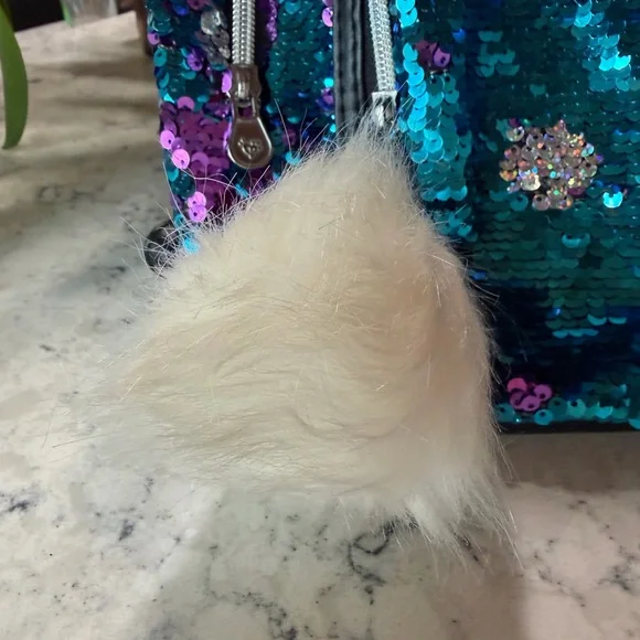 Justice Sequin Mini Backpack - Blue and Silver - Picture 2 of 10